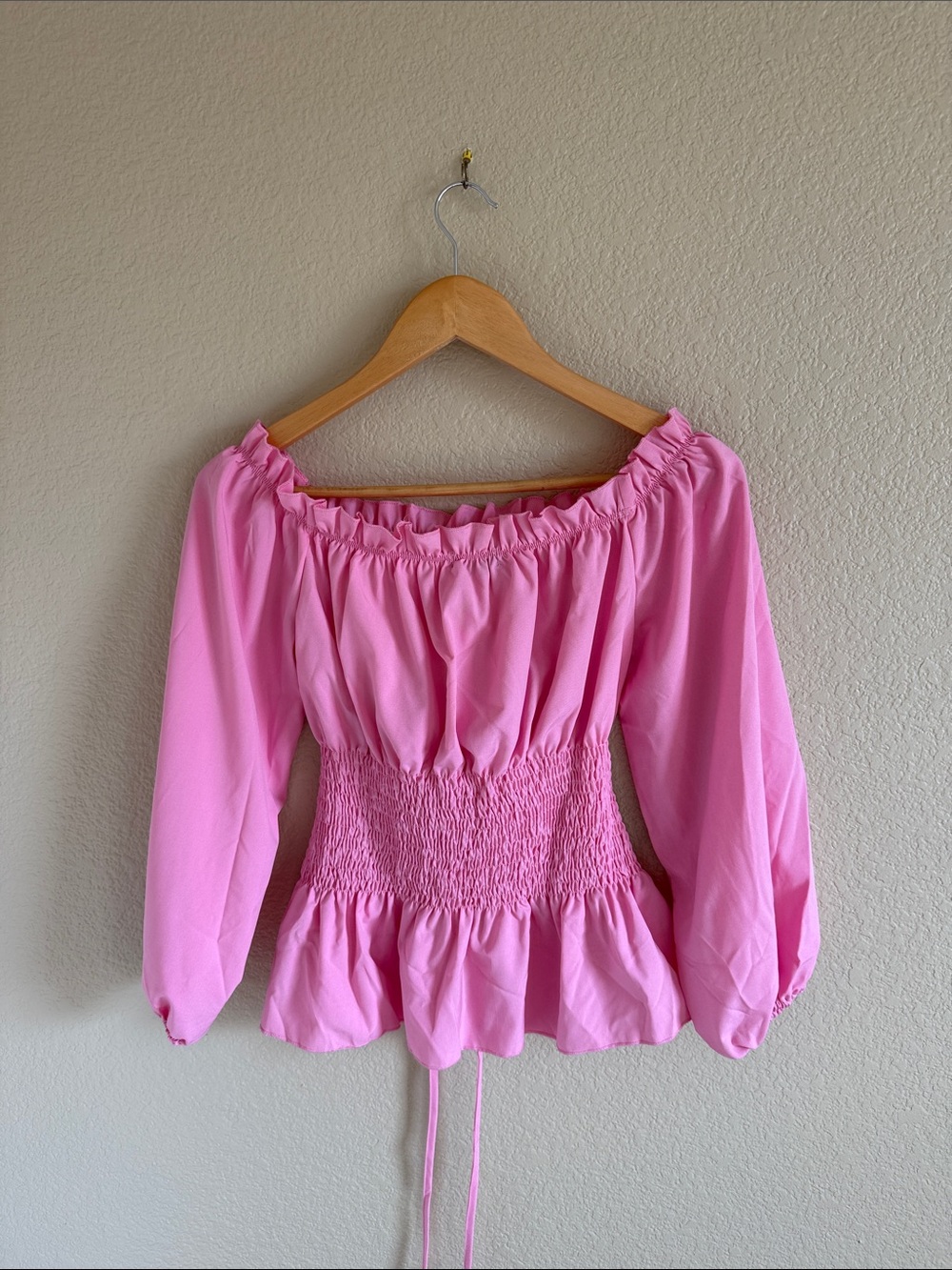 CBR Pink Off-Shoulder Corset Lace-Up Top - Picture 5 of 5